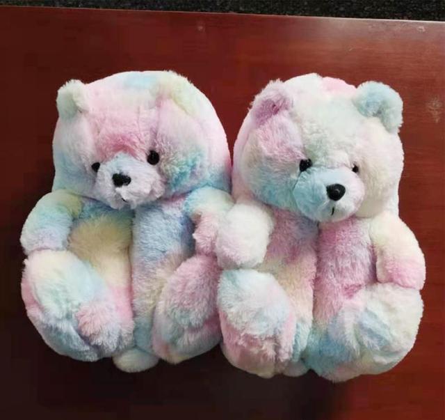 Ciepłe antypoślizgowe kapcie dziecięce 11-4 rozmiar UE, z 3D niedźwiedziami dla chłopców i dziewczynek - Wianko - 5