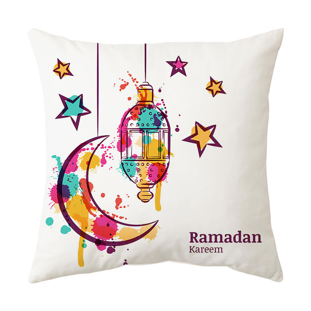 Poszewka na poduszkę z motywem Ramadan Eid Mubarak, idealna do dekoracji wnętrz – sofa, łóżko, podróż. Wykonana z trwałego poliestru - Wianko - 6