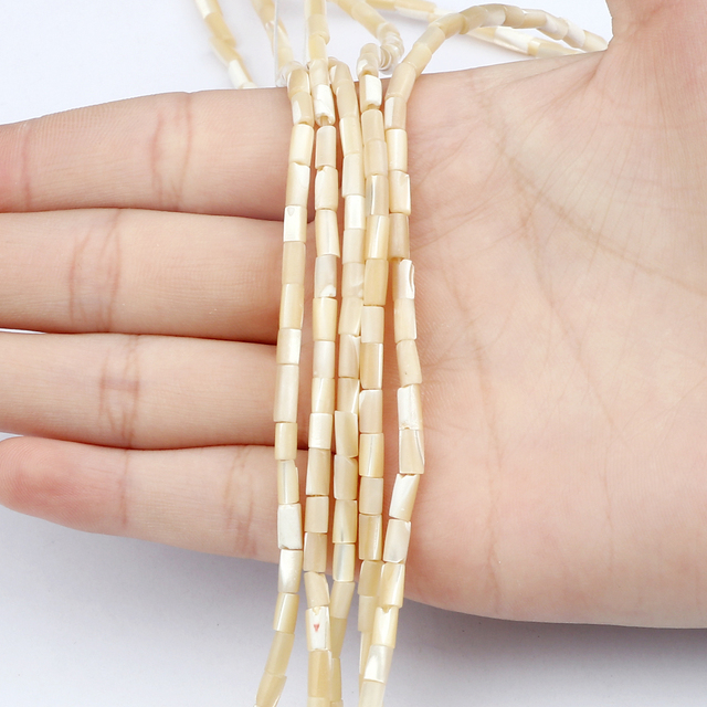 Naszyjnik Handmade z białymi naturalnymi matkami perłowymi w kształcie okręgu i krzyżem - Wianko - 8