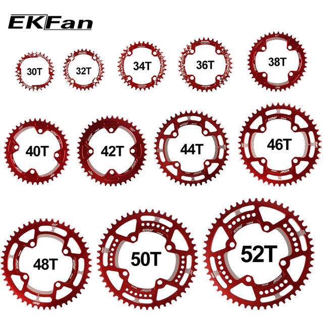 EKFan XT - wąski, szeroki łańcuch korbowy do roweru MTB o okrągłym kształcie, dostępny w rozmiarach 30T-52T - Wianko - 3