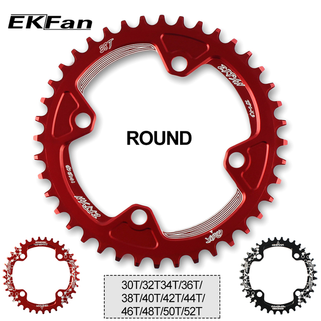 EKFan XT - wąski, szeroki łańcuch korbowy do roweru MTB o okrągłym kształcie, dostępny w rozmiarach 30T-52T - Wianko - 1