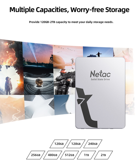 Netac SSD 240 GB 2.5 SATA Metal HD - wewnętrzny dysk półprzewodnikowy o pojemności 128 GB, 256 GB, 512 GB, 1 TB lub 2 TB do komputera stacjonarnego - Wianko - 4