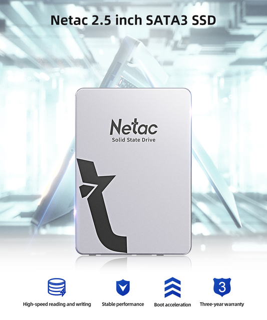 Netac SSD 240 GB 2.5 SATA Metal HD - wewnętrzny dysk półprzewodnikowy o pojemności 128 GB, 256 GB, 512 GB, 1 TB lub 2 TB do komputera stacjonarnego - Wianko - 1