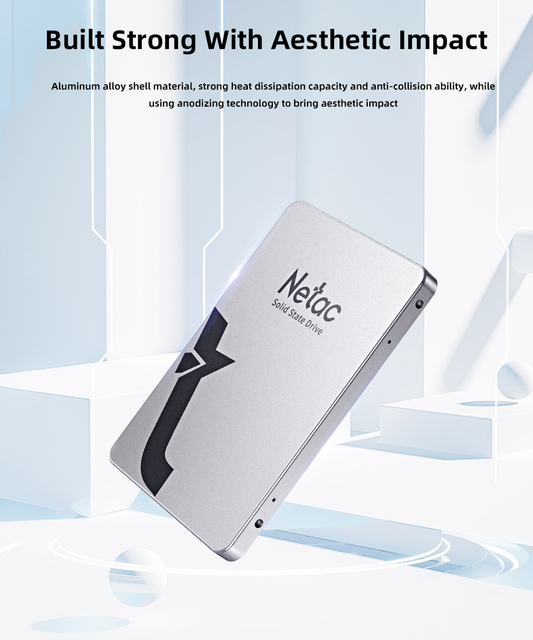 Netac SSD 240 GB 2.5 SATA Metal HD - wewnętrzny dysk półprzewodnikowy o pojemności 128 GB, 256 GB, 512 GB, 1 TB lub 2 TB do komputera stacjonarnego - Wianko - 8