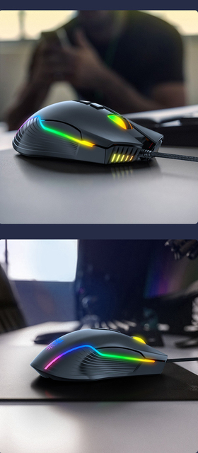 Mysz gamingowa RGB z regulacją prędkości 6400 DPI - różowy dla dziewczyn, przewodowa, dedykowana na laptopa - Wianko - 16