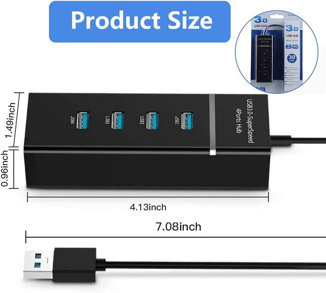 Szybki koncentrator USB z 4 portami Micro USB 3.0 do klawiatury, myszy, drukarek, wentylatorów, lamp i dysków PC - Wianko - 2
