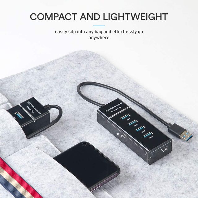 Szybki koncentrator USB z 4 portami Micro USB 3.0 do klawiatury, myszy, drukarek, wentylatorów, lamp i dysków PC - Wianko - 4