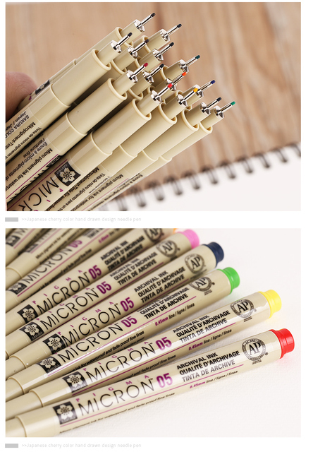 Długopis Sakura Pigma Micron 0.25mm / 0.45mm - kolorowy marker rysunkowy - do szkicowania i rysowania artystycznego - Wianko - 8