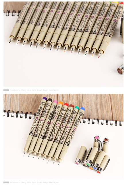 Długopis Sakura Pigma Micron 0.25mm / 0.45mm - kolorowy marker rysunkowy - do szkicowania i rysowania artystycznego - Wianko - 7