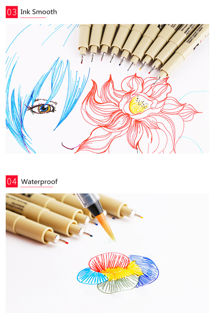 Długopis Sakura Pigma Micron 0.25mm / 0.45mm - kolorowy marker rysunkowy - do szkicowania i rysowania artystycznego - Wianko - 5