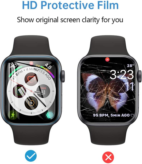 Ochraniacz folia Miękkie do Apple Watch Series 7 Screen Protector 45mm 41mm + etui do zegarka Apple Watch SE 6 44mm 40mm iWatch 5 4 - Wianko - 1