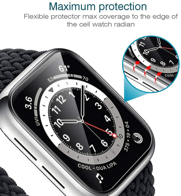 Ochraniacz folia Miękkie do Apple Watch Series 7 Screen Protector 45mm 41mm + etui do zegarka Apple Watch SE 6 44mm 40mm iWatch 5 4 - Wianko - 3