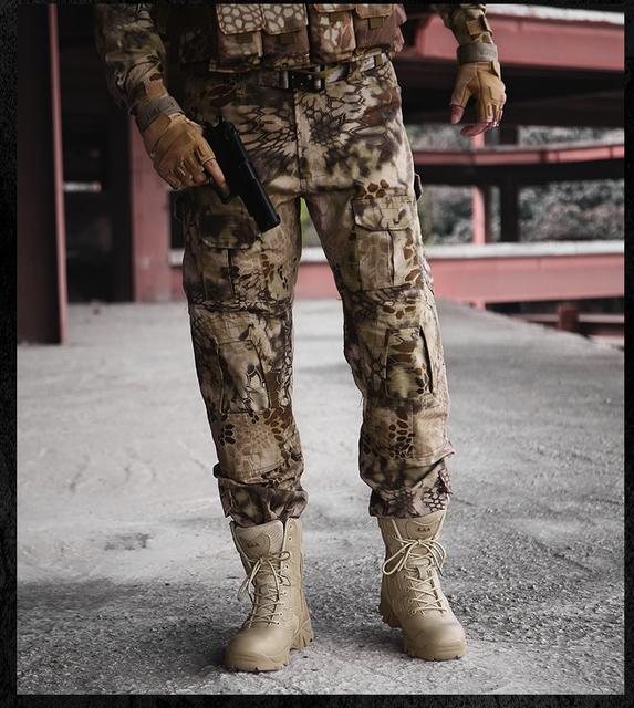 Męskie buty turystyczne wojskowe wysokie góry - antykolizyjna jakość, tactical sport - Wianko - 37