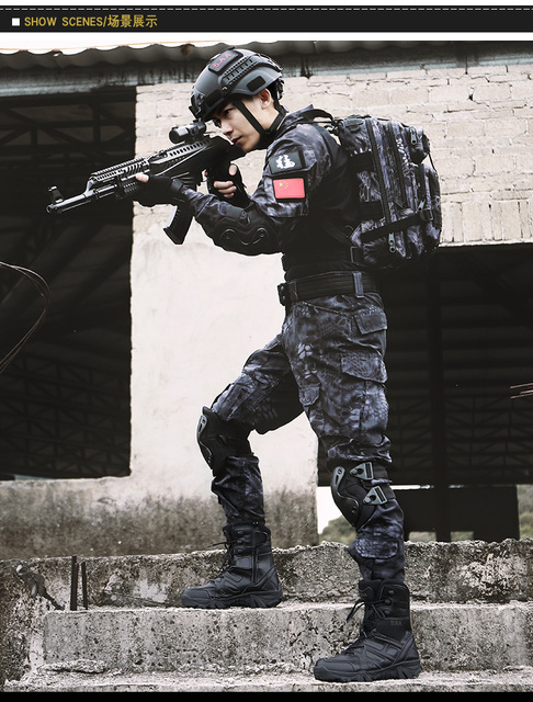 Męskie buty turystyczne wojskowe wysokie góry - antykolizyjna jakość, tactical sport - Wianko - 38