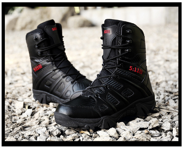 Męskie buty turystyczne wojskowe wysokie góry - antykolizyjna jakość, tactical sport - Wianko - 17