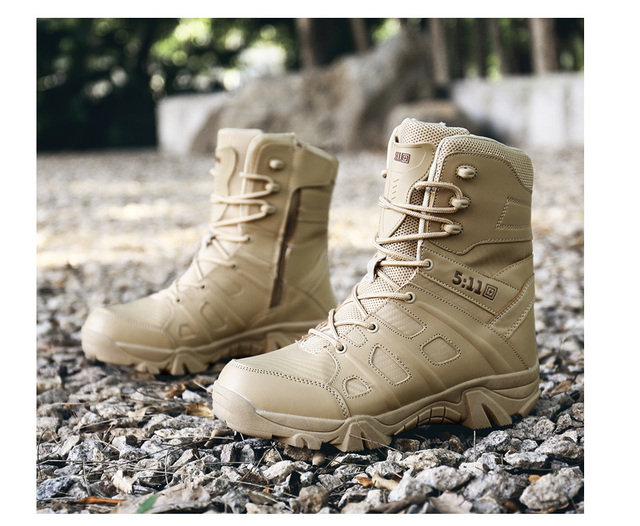 Męskie buty turystyczne wojskowe wysokie góry - antykolizyjna jakość, tactical sport - Wianko - 22