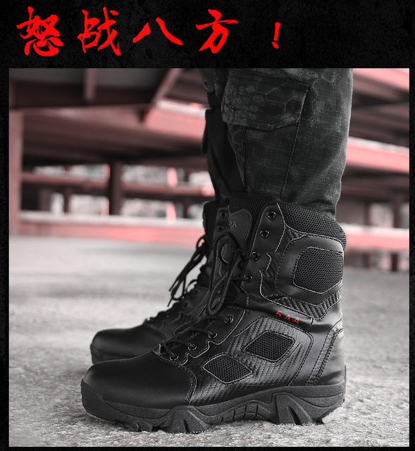 Męskie buty turystyczne wojskowe wysokie góry - antykolizyjna jakość, tactical sport - Wianko - 32