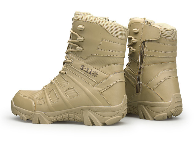 Męskie buty turystyczne wojskowe wysokie góry - antykolizyjna jakość, tactical sport - Wianko - 12