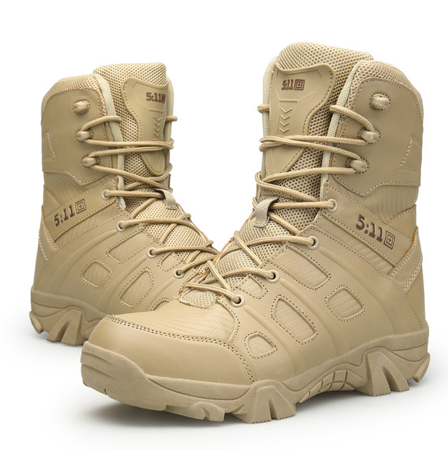 Męskie buty turystyczne wojskowe wysokie góry - antykolizyjna jakość, tactical sport - Wianko - 13