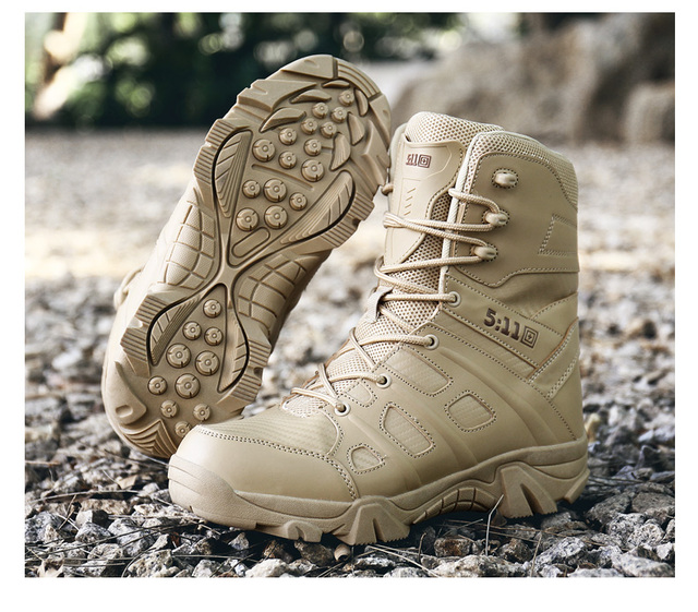 Męskie buty turystyczne wojskowe wysokie góry - antykolizyjna jakość, tactical sport - Wianko - 26
