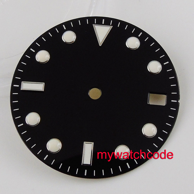 Zegarek męski sterylny z datą, pasujący do mechanizmu automatycznego NH35, 28.5mm, czarny/niebieski/szary - Wianko - 10