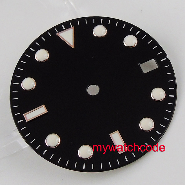 Zegarek męski sterylny z datą, pasujący do mechanizmu automatycznego NH35, 28.5mm, czarny/niebieski/szary - Wianko - 8