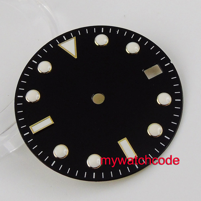 Zegarek męski sterylny z datą, pasujący do mechanizmu automatycznego NH35, 28.5mm, czarny/niebieski/szary - Wianko - 9