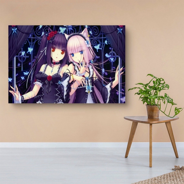 Plakat Anime japońskie Anime - Neko Girls, druk artystyczny bez ramki, dekoracja domu - Wianko - 10