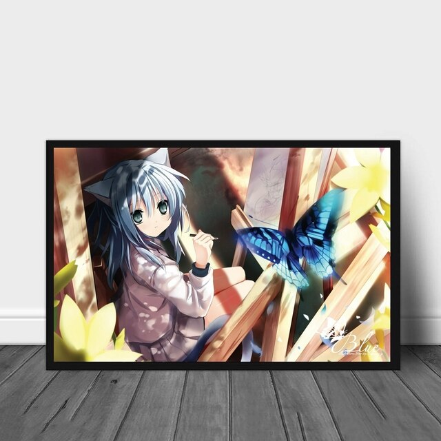 Plakat Anime japońskie Anime - Neko Girls, druk artystyczny bez ramki, dekoracja domu - Wianko - 5