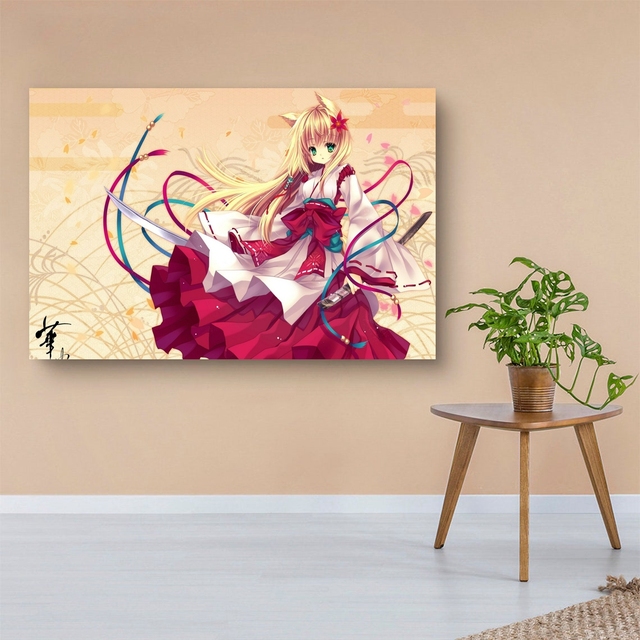 Plakat Anime japońskie Anime - Neko Girls, druk artystyczny bez ramki, dekoracja domu - Wianko - 2
