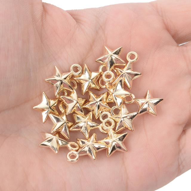 Koraliki dystansowe CCB złoto/srebro - 50 sztuk, mieszane kształty i rozmiary, do tworzenia biżuterii - Wianko - 6