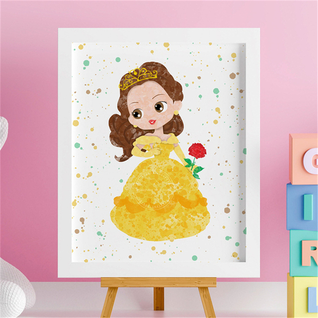 Księżniczka Disneya - malarstwo na płótnie z postacią syrenki do ozdoby pokoju dziecięcego - Wianko - 10