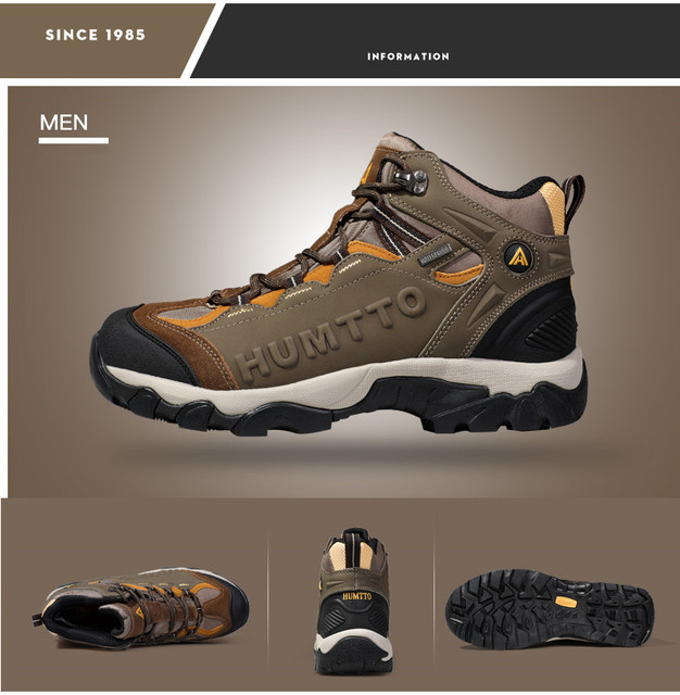HUMTTO Męskie buty trekkingowe wodoodporne skórzane na wędrówki, wspinaczkę i polowanie - Wianko - 16