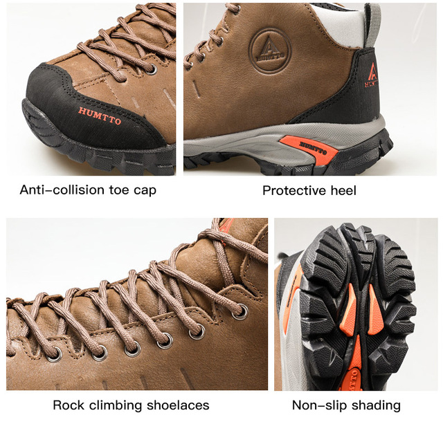 HUMTTO Męskie buty trekkingowe wodoodporne skórzane na wędrówki, wspinaczkę i polowanie - Wianko - 28