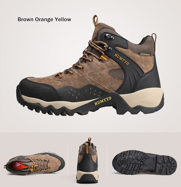 HUMTTO Męskie buty trekkingowe wodoodporne skórzane na wędrówki, wspinaczkę i polowanie - Wianko - 23