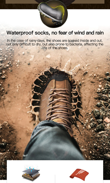 HUMTTO Męskie buty trekkingowe wodoodporne skórzane na wędrówki, wspinaczkę i polowanie - Wianko - 5