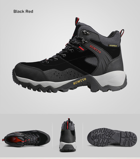 HUMTTO Męskie buty trekkingowe wodoodporne skórzane na wędrówki, wspinaczkę i polowanie - Wianko - 22