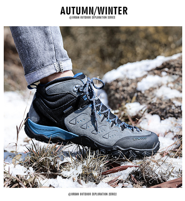 HUMTTO Męskie buty trekkingowe wodoodporne skórzane na wędrówki, wspinaczkę i polowanie - Wianko - 14