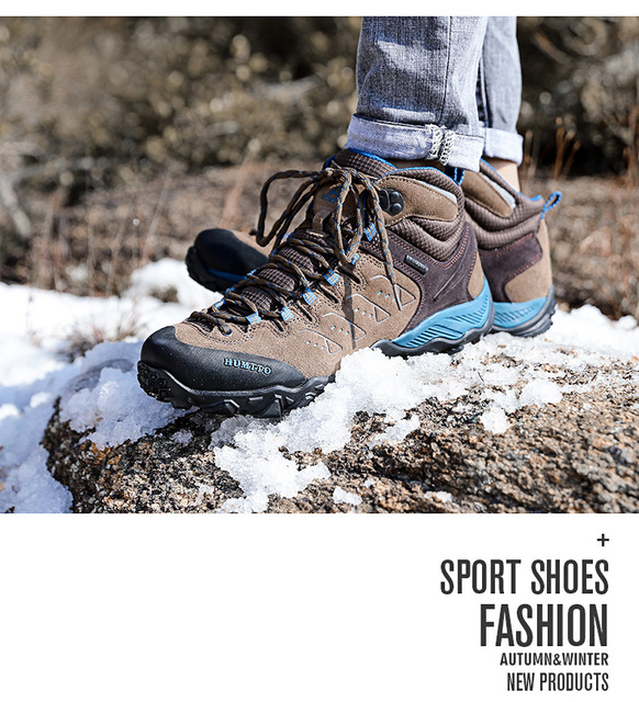 HUMTTO Męskie buty trekkingowe wodoodporne skórzane na wędrówki, wspinaczkę i polowanie - Wianko - 12