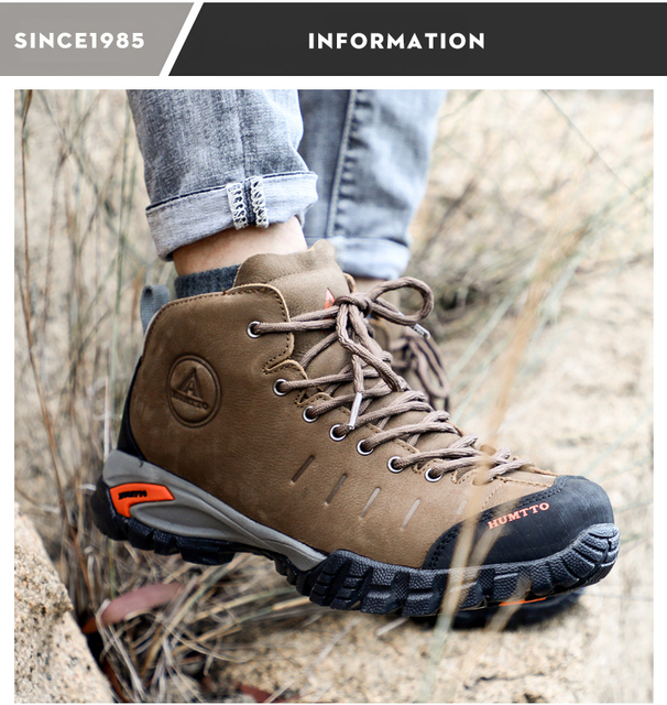 HUMTTO Męskie buty trekkingowe wodoodporne skórzane na wędrówki, wspinaczkę i polowanie - Wianko - 10