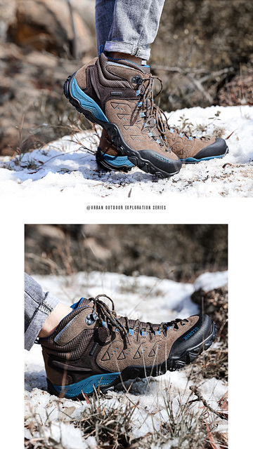 HUMTTO Męskie buty trekkingowe wodoodporne skórzane na wędrówki, wspinaczkę i polowanie - Wianko - 13