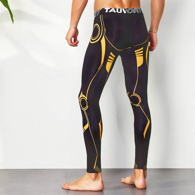 Męskie legginsy fitness kompresyjne Baselayer do biegania - Wianko - 36