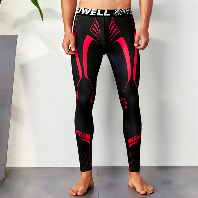 Męskie legginsy fitness kompresyjne Baselayer do biegania - Wianko - 31