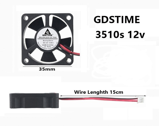 Gdstime 20 sztuk 35mm x 10mm 12V Micro wentylator - chłodzenie chłodnicy - Wianko - 2
