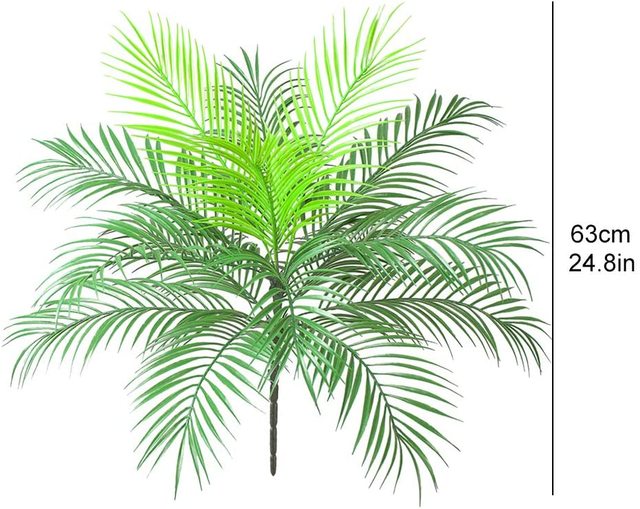 Sztuczna tropikalna palma liść Bush zielona 63 cm - Wianko - 2