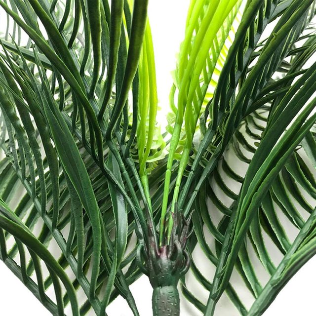 Sztuczna tropikalna palma liść Bush zielona 63 cm - Wianko - 5
