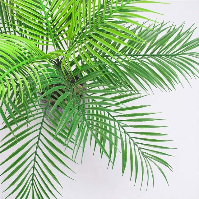 Sztuczna tropikalna palma liść Bush zielona 63 cm - Wianko - 3