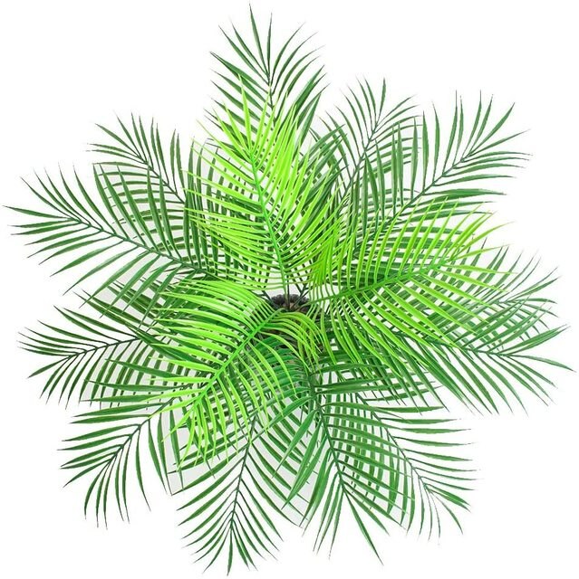 Sztuczna tropikalna palma liść Bush zielona 63 cm - Wianko - 4
