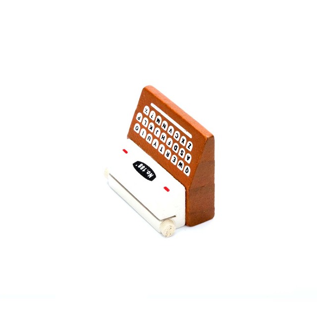 Etui na karty i notesy - Kreatywna maszyna do pisania z drewnianym uchwytem, wyświetlaczem zdjęć i stojakiem na dokumenty, klipem na karty Memo, oraz pojemnikiem na notatki - Wianko - 7