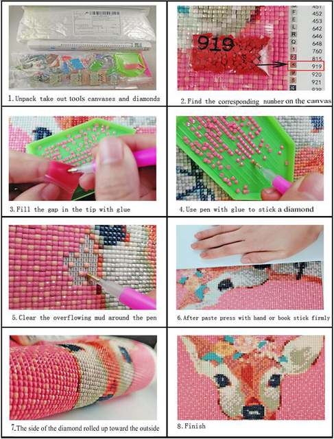 Zestaw mozaiki DIY 5D - Wiewiórka na rowerze - Pełen diament - Mozaika dla dzieci - Wianko - 9